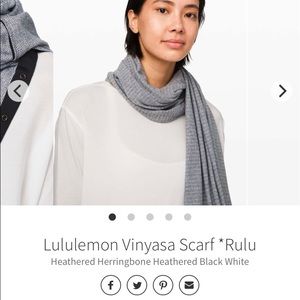 Lulemon Vinyasa Scarf Rulu Heathered Herringbone Heathered Black White - NWT